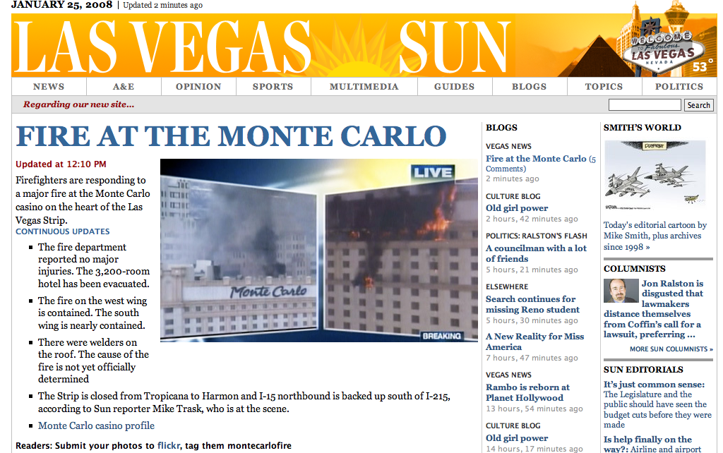 Las Vegas Sun Front Page